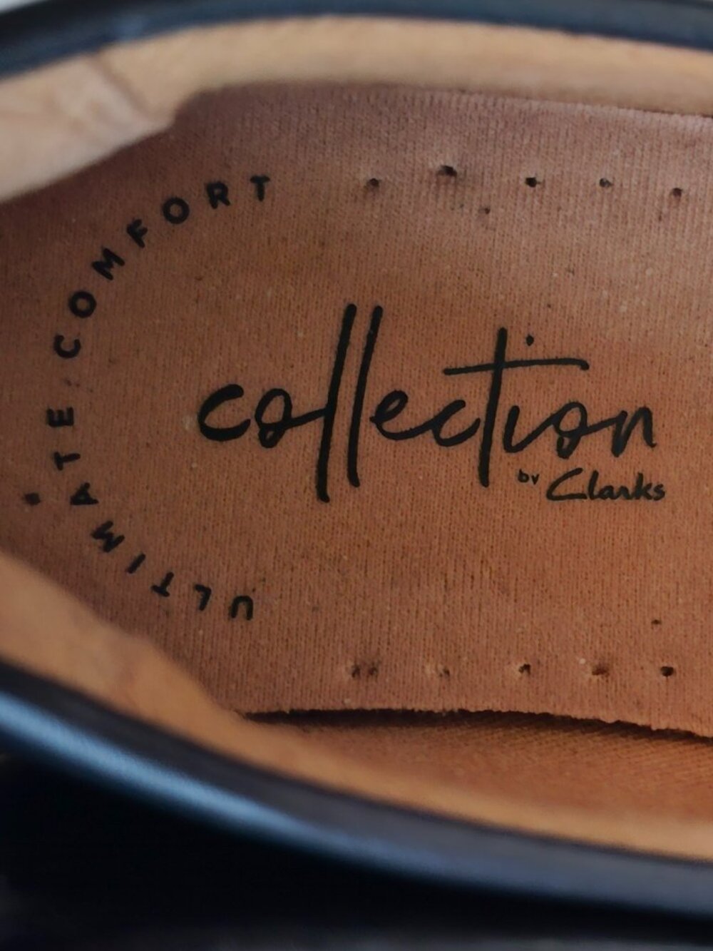 CLARKS Navy Leather Driving Moccasins - Picture 5 of 7
